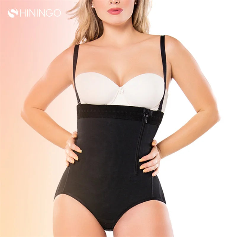 Premium Backless Underwear Open Bust Slimming Waist Trainer Bodysuit with Zipper for Liposuction Compression Women's Shapewear
