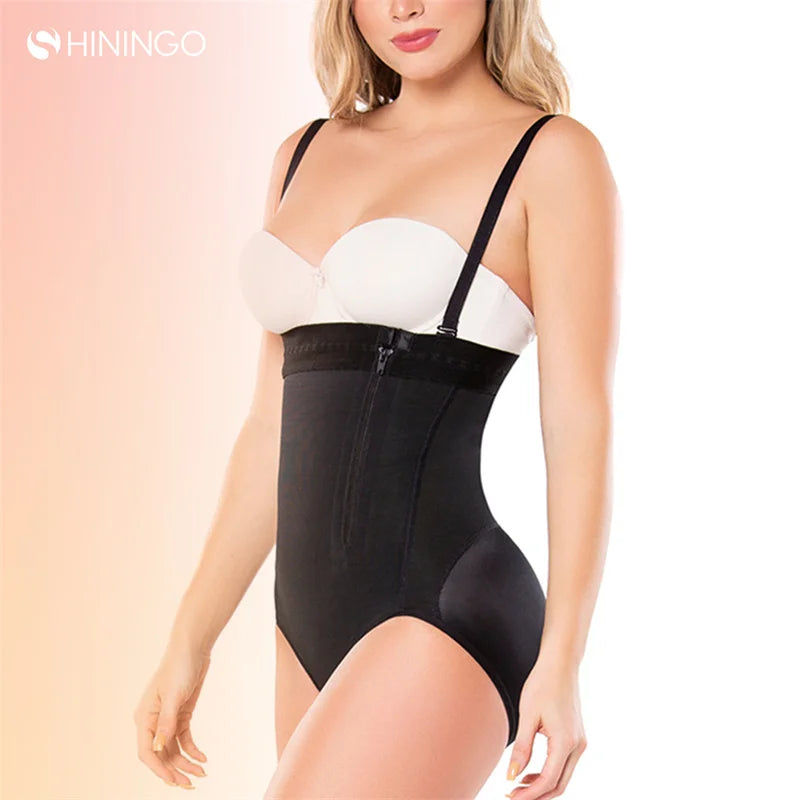 Premium Backless Underwear Open Bust Slimming Waist Trainer Bodysuit with Zipper for Liposuction Compression Women's Shapewear