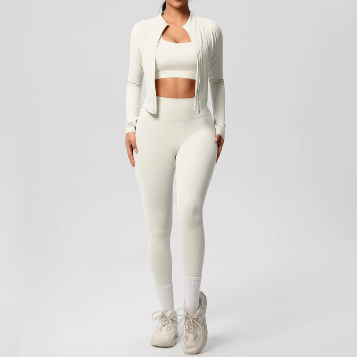 Women's 3-Piece Quick-Dry Activewear Set for Fitness and Yoga