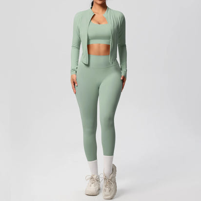 Women's 3-Piece Quick-Dry Activewear Set for Fitness and Yoga