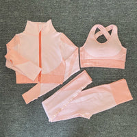 2025 New LD Color Seamless Long Sleeve Activewear Yoga Sets for Women