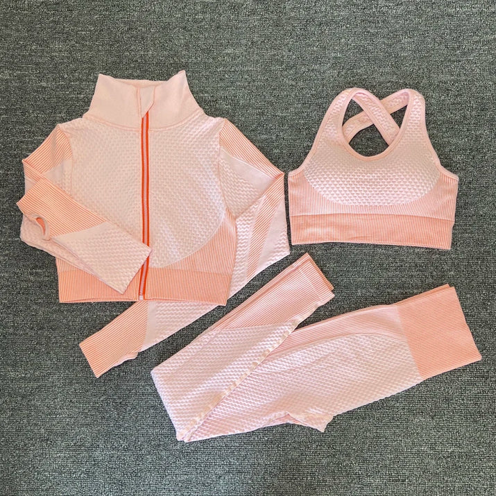 2025 New LD Color Seamless Long Sleeve Activewear Yoga Sets for Women