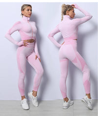 2025 New LD Color Seamless Long Sleeve Activewear Yoga Sets for Women