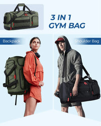 Gym Bag for Women & Men 35L Sports Travel Duffel Bag with Shoe Compartment Custom Gym Backpack