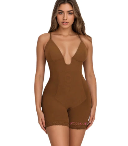 Premium Body-Sculpting One-Piece Shapewear for Women with Padded Cups and Abdomen-Flattening Design