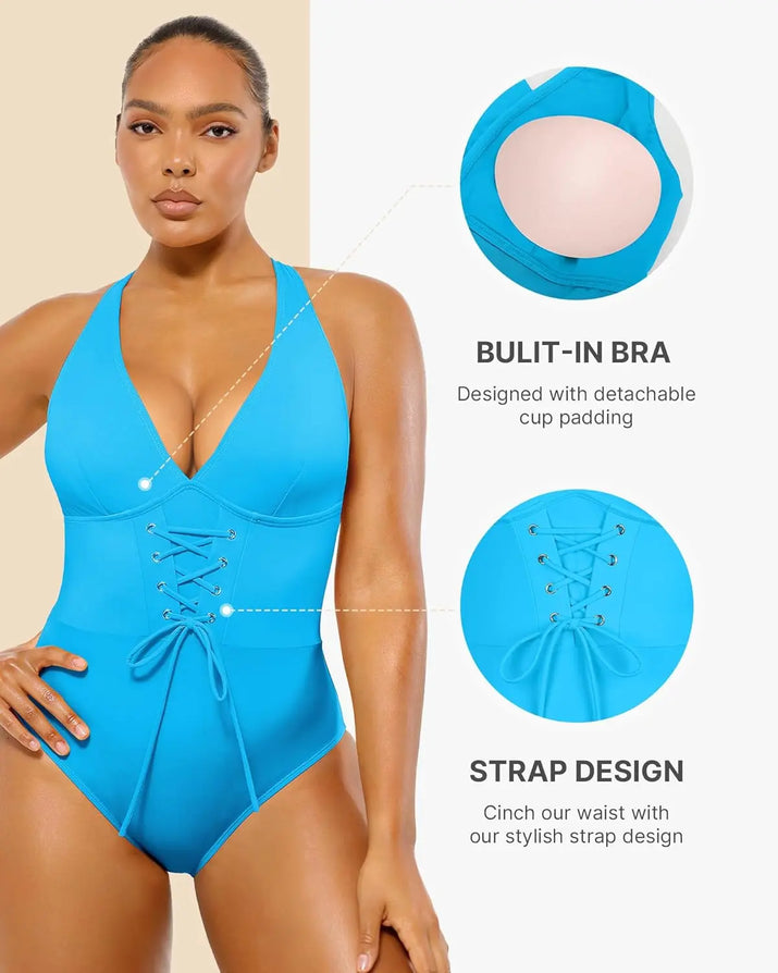 Plunge Corset Shaping Swimsuit