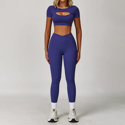 Wholesale High Waist Workout Sets for Women - High Support Long Sleeve and Short Sleeve Gym Activewear with Tummy Control Leggings