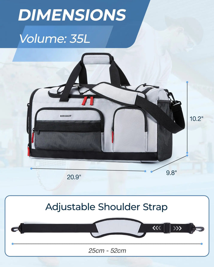 Gym Bag for Women & Men 35L Sports Travel Duffel Bag with Shoe Compartment Custom Gym Backpack