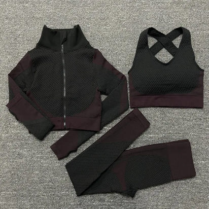 2025 New LD Color Seamless Long Sleeve Activewear Yoga Sets for Women
