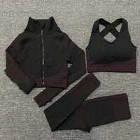 2025 New LD Color Seamless Long Sleeve Activewear Yoga Sets for Women