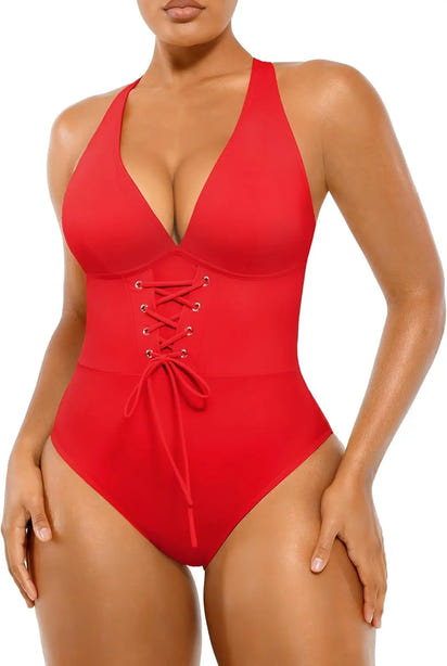Plunge Corset Shaping Swimsuit