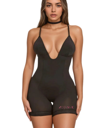 Premium Body-Sculpting One-Piece Shapewear for Women with Padded Cups and Abdomen-Flattening Design