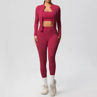 Women's 3-Piece Quick-Dry Activewear Set for Fitness and Yoga