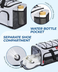 Gym Bag for Women & Men 35L Sports Travel Duffel Bag with Shoe Compartment Custom Gym Backpack