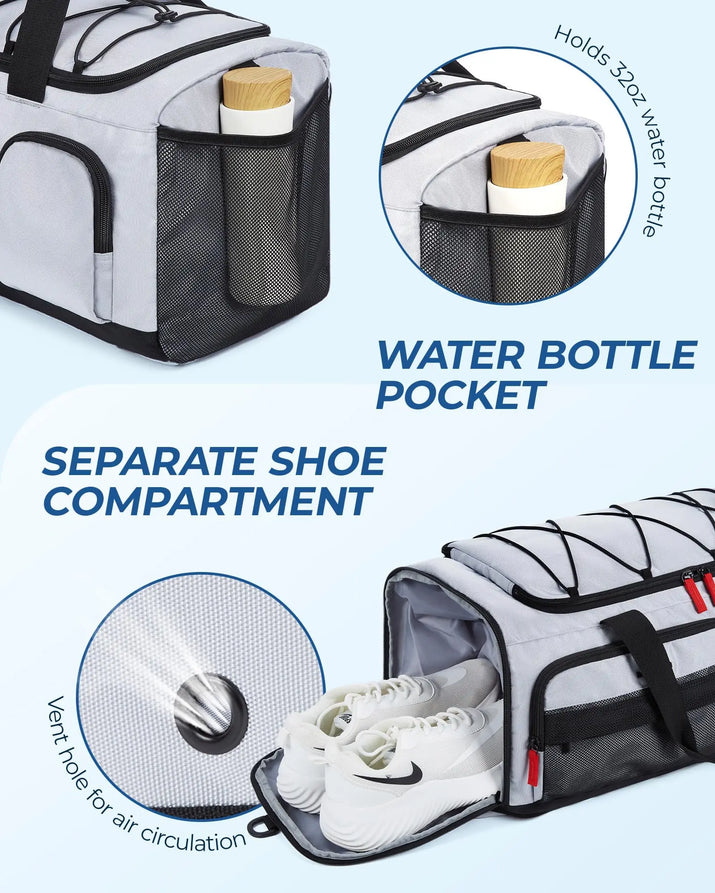 Gym Bag for Women & Men 35L Sports Travel Duffel Bag with Shoe Compartment Custom Gym Backpack
