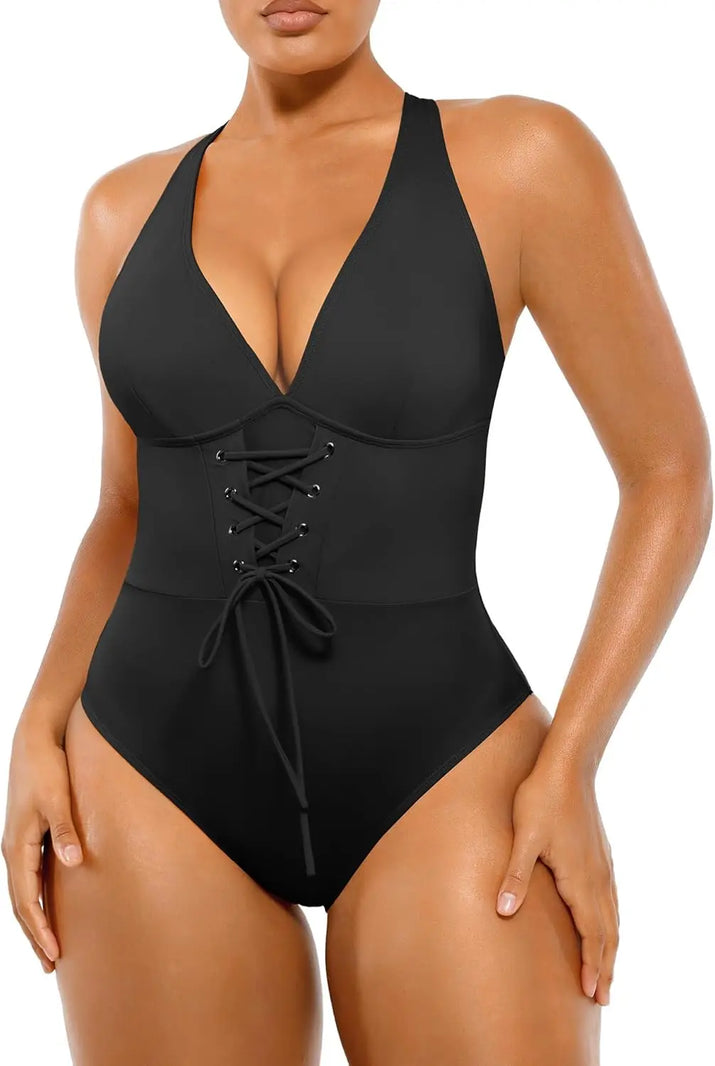 Plunge Corset Shaping Swimsuit