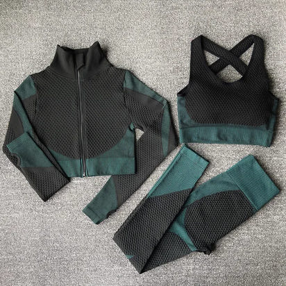 2025 New LD Color Seamless Long Sleeve Activewear Yoga Sets for Women