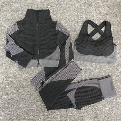 2025 New LD Color Seamless Long Sleeve Activewear Yoga Sets for Women