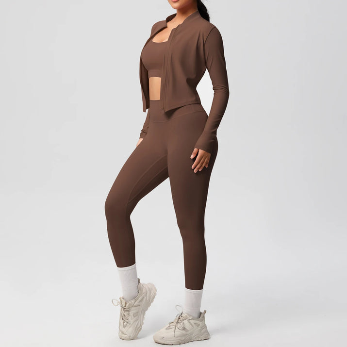 Women's 3-Piece Quick-Dry Activewear Set for Fitness and Yoga