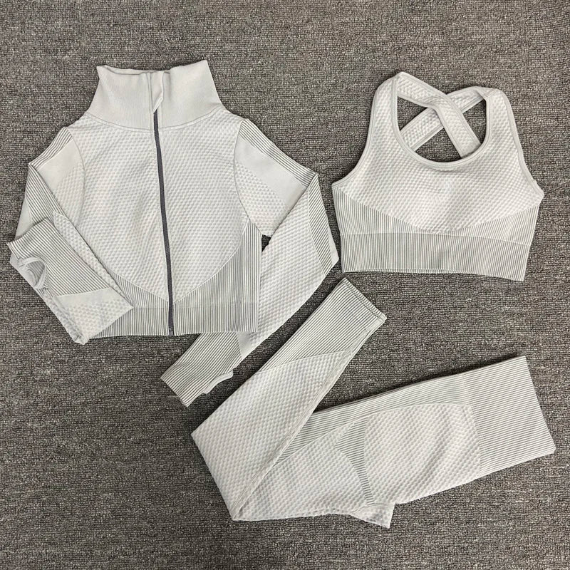2025 New LD Color Seamless Long Sleeve Activewear Yoga Sets for Women