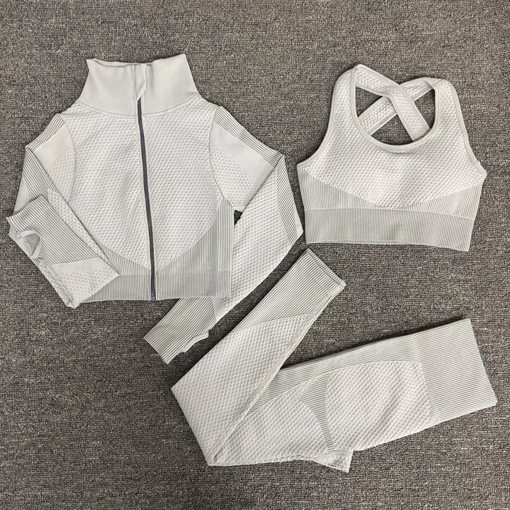 2025 New LD Color Seamless Long Sleeve Activewear Yoga Sets for Women