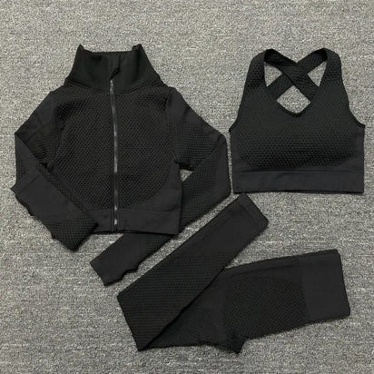 2025 New LD Color Seamless Long Sleeve Activewear Yoga Sets for Women