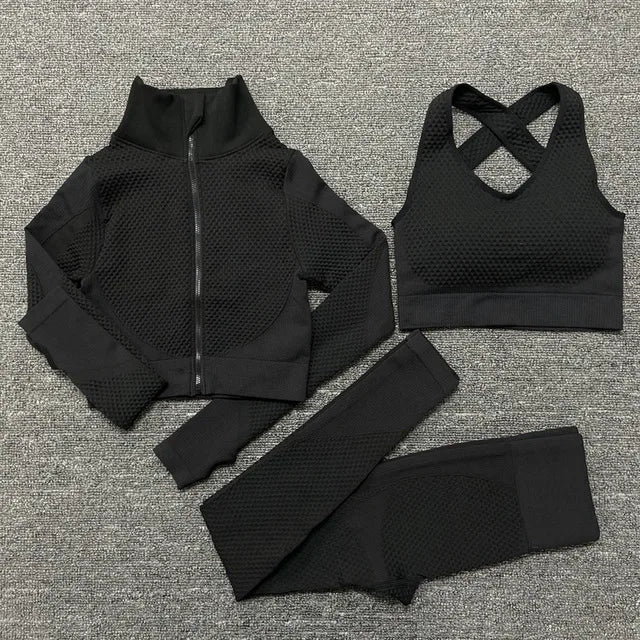 2025 New LD Color Seamless Long Sleeve Activewear Yoga Sets for Women