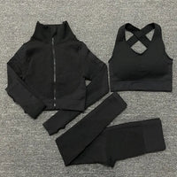 2025 New LD Color Seamless Long Sleeve Activewear Yoga Sets for Women