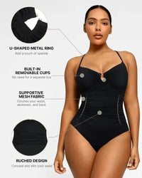 U-Ring Cut Out Shaping Swimsuit